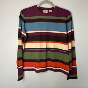Women’s Mountain Lake purple striped long sleeve blouse size medium M